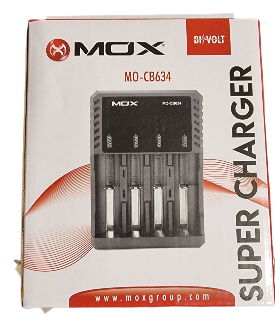 Carregador P/ 4 Baterias Mox Super Charger Bi/Volt 